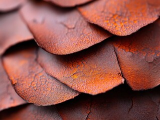 Macro shot of Brown and Orange textured scales