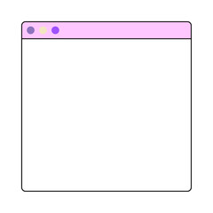 Browser window png frame, vector, retro style, transparent background