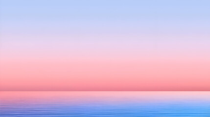 Obraz premium Pink and Blue Pastel Sunset Over Calm Ocean