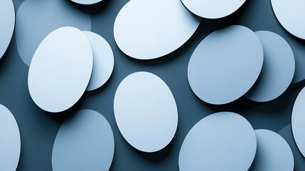 A contemporary design featuring oval shapes arranged against a backdrop