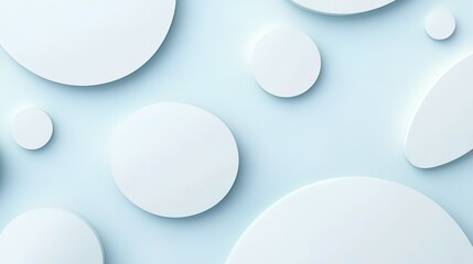 White Circular Shapes on a Light Blue Colored Background