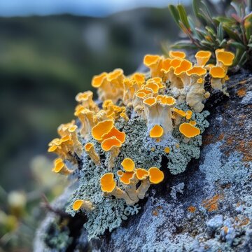 Nature's art: lichens on rock, a colorful canvas