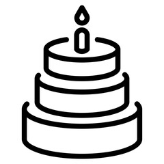 Birthday Cake Line Icon