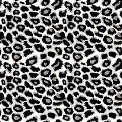 Seamless leopard, cheetah pattern, cat spots on white background, realistic vector texture, leopard fashion design