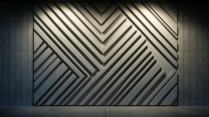 Fototapeta premium A concrete wall with an artistic geometric pattern design