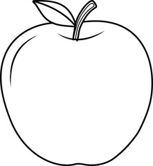 line art vector illustration of an apple