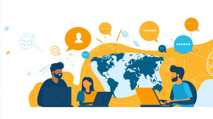 Fototapeta premium Global collaboration online learning digital workspace creative design engaging perspectives team communication