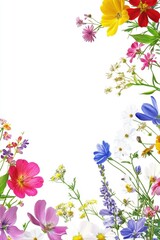 Beautiful background template made of Spring flowers.