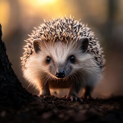 Naklejka premium Close-up of a hedgehog