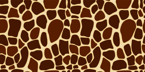 Giraffe seamless leather template printable design. Realistic wild animals skins art background. Vector illustration