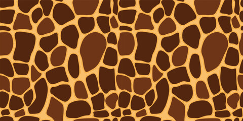 Giraffe seamless leather template printable design. Realistic wild animals skins art background. Vector illustration