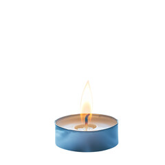 Lit Candle Flame with Smoke Isolated on Transparent Background