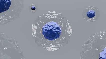 Cells Nucleus Membrane on Light Background