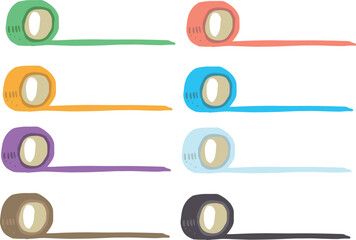 いろいろな色のテープのイラストセット