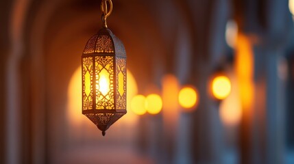 Ramadan Lantern Hanging in an Archway