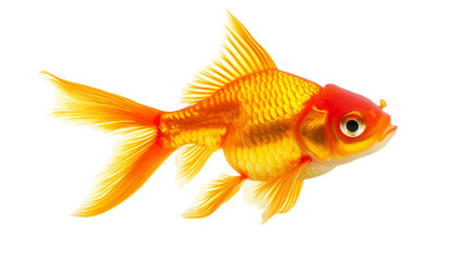gold fish isolated on white background , transparent png