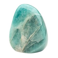 A Smooth Chunk of Amazonite with Soft Green and Blue Isolated on Transparent Background