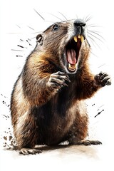 Fototapeta premium Closeup view of cute groundhog