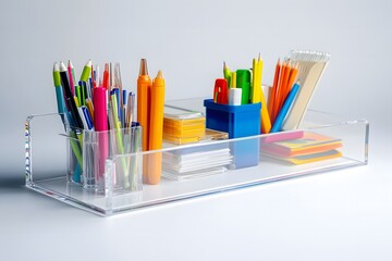 Obraz premium Stationery and Filing Accessories for Organized Workspaces Isolated In Clean Background
