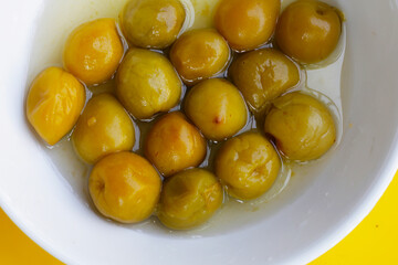 Pickled Chinese plums or Japanese apricots