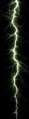 The vibrant lightning strike is a dramatic green on black