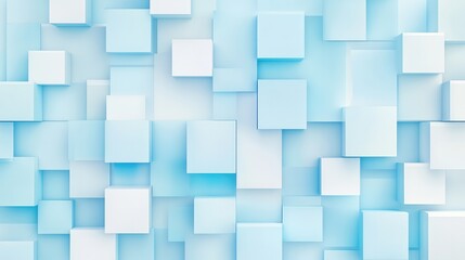 Obraz premium High-Tech Blue Background with Geometric Squares and Rectangles in a Minimalist Design