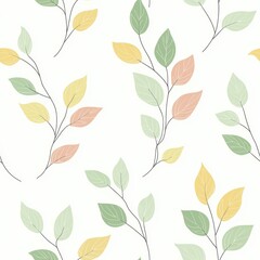 Repetitive seamless pattern of leaf foliage for fabric design.