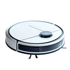 Futuristic Sleek Robotic Vacuum Cleaner Isolated on Transparent Background