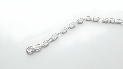 Silver Chain Link on White Background