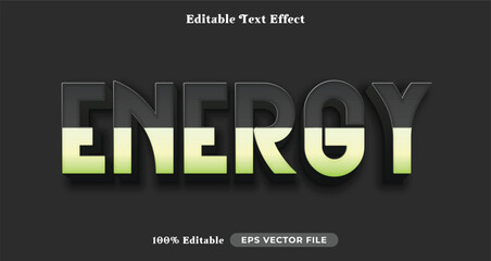 energy editable text effect, text style