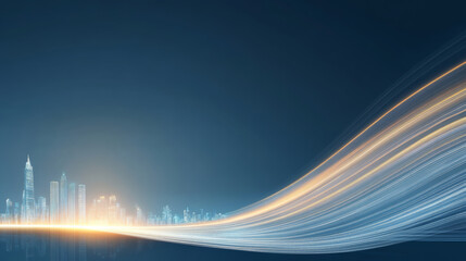 Abstract Future City Smart City Concept Illustration.