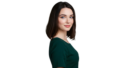 Fototapeta premium front portrait of the woman with beauty face - isolated. Beauty face of the young beautiful girl with a healthy skin 
