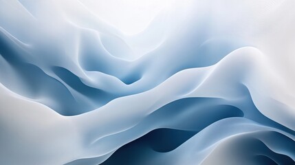 Obraz premium Serene abstract blue waves on white background
