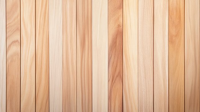 Realistic Wall Simulation Banner with Vertical Wooden Acoustic Panels and Smooth Plain Surface