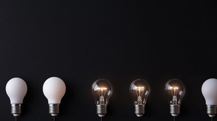 LED bulb production line assembling components on a sleek black backdrop