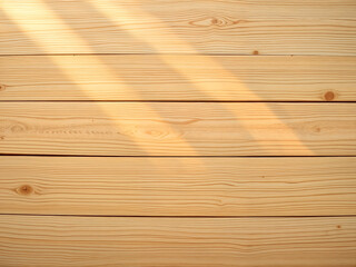 Fototapeta premium Wooden planks with soft shadows, showcasing natural patterns and details. Generative AI