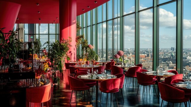 Rooftop Restaurant City View Dining