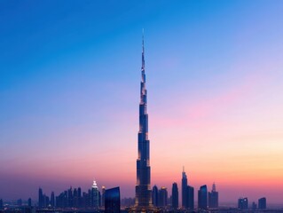Fototapeta premium skyscraper in cityscape at Dusk