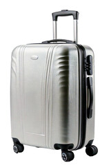 An isolated on white suitcase, standing ready to accompany travelers on their journeys, be it for a holiday or business trip, PNG.