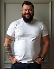 portrait of a handsome man wearing white shirt
