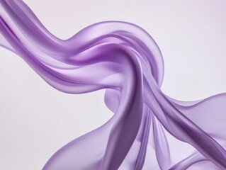 Abstract Swirling Purple Fabric on White Background