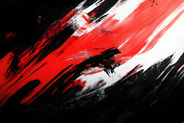 Striking red and black digital composition with artistic strokes
