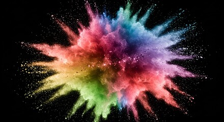 Fototapeta premium High-speed capture of colorful powder explosion creating a dynamic effect
