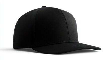 Fototapeta premium Black cap mockup, studio shot, white background, design