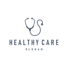 health care symbol design stethoscope logo illustration template creative medical