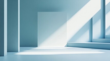 Fototapeta premium Minimalist Interior Space with Soft Light and Abstract Shapes Creating a Calm Atmosphere for Creativity and Inspiration