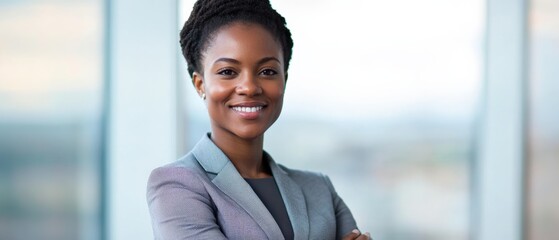 businesswoman smiles with arms crossed