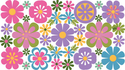 Beautiful and popular graphic design flowers bright