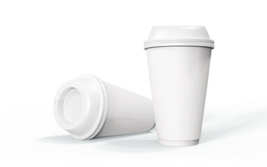Disposable One Time Paper Cup Ideal for Branding Mockup Presentation | Transparent Background | Realistic Shadow