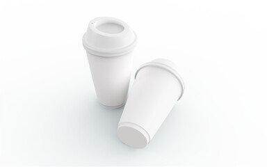 Disposable One Time Paper Cup Ideal for Branding Mockup Presentation | Transparent Background | Realistic Shadow